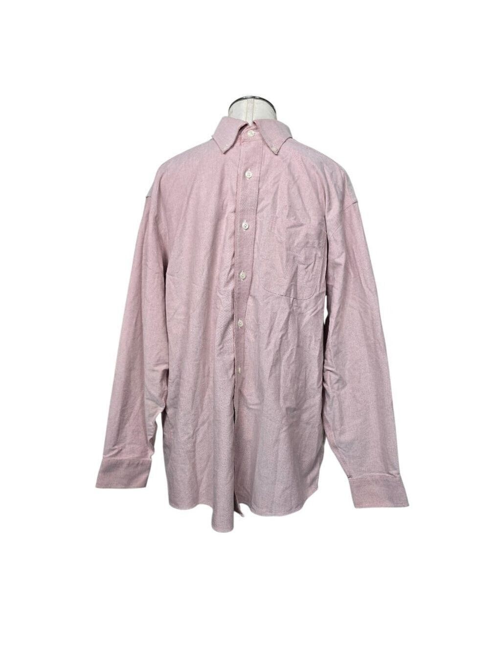 L.L. Bean Button Down Long Sleeves Pink Men's Shirt 16-32